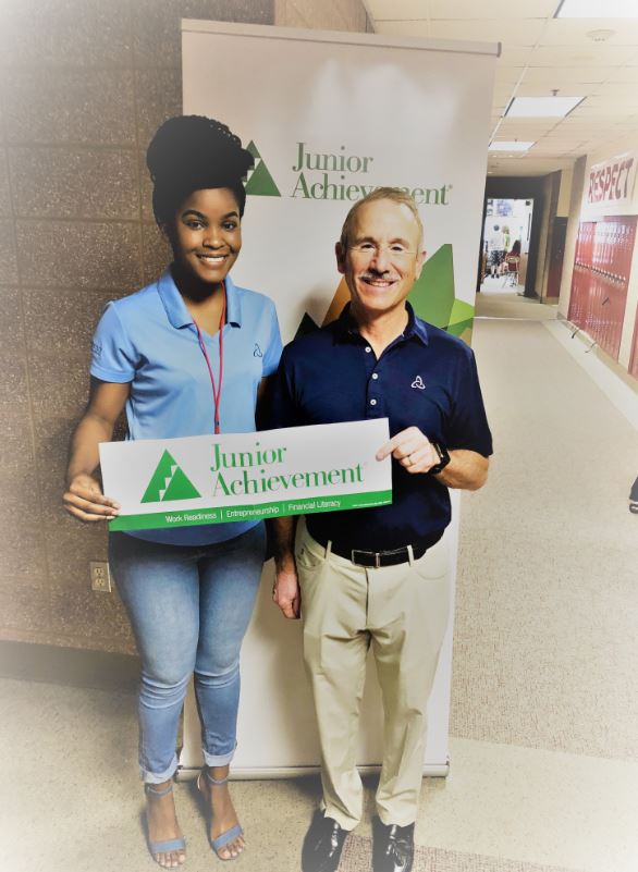 Michael A. Tedone and Krystal Chambers of Connecticut Wealth Management recognized as Junior Achievement Volunteers at Segwick Middle School