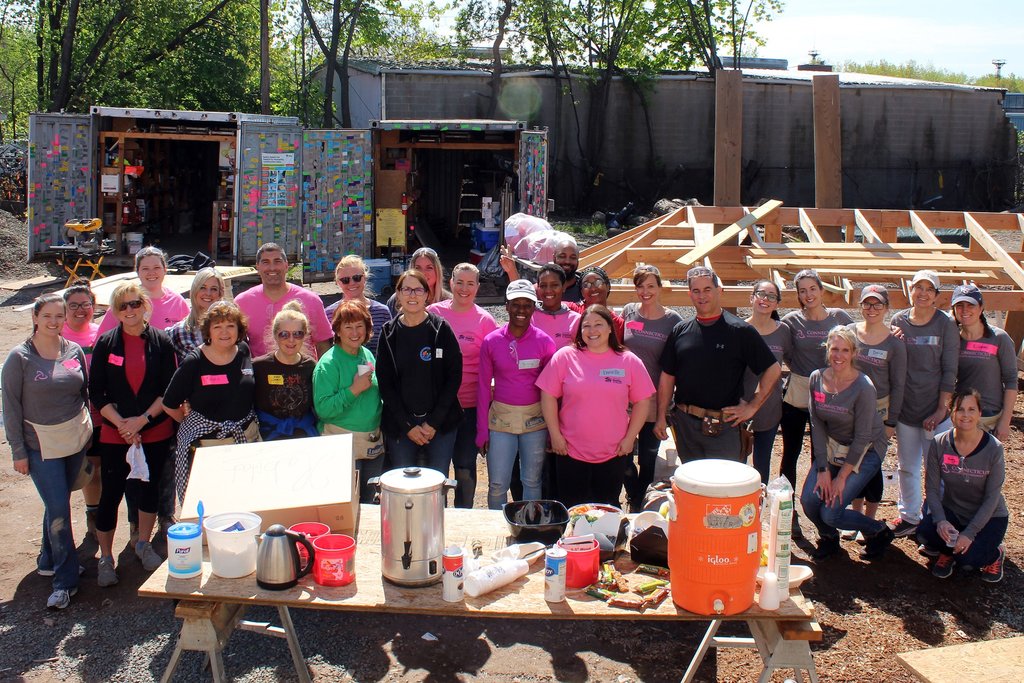 The women of Connecticut Wealth Management taking a group photo at the 2019 Habitat for Humanity Women’s Build